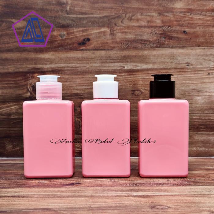 Botol Fliptop 100ml Kotak Pink / Botol 100ml Plastik Pet Tebal