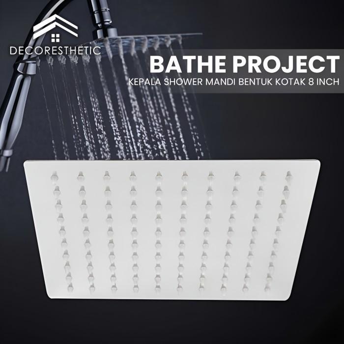 Toto Sanitary - Kepala Shower Kamar Mandi Rain Kotak 8 Inch Stainless Steel Minimalis