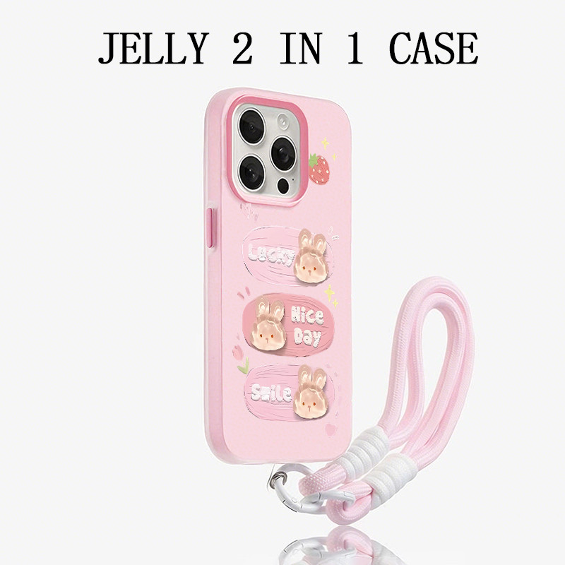 Kelinci Kristal Merah Muda Terbarujelly Color 2 In 1 Case Vivo Y500 Z11 T5 Z11X Y31d Pro Y11d Y05 V7