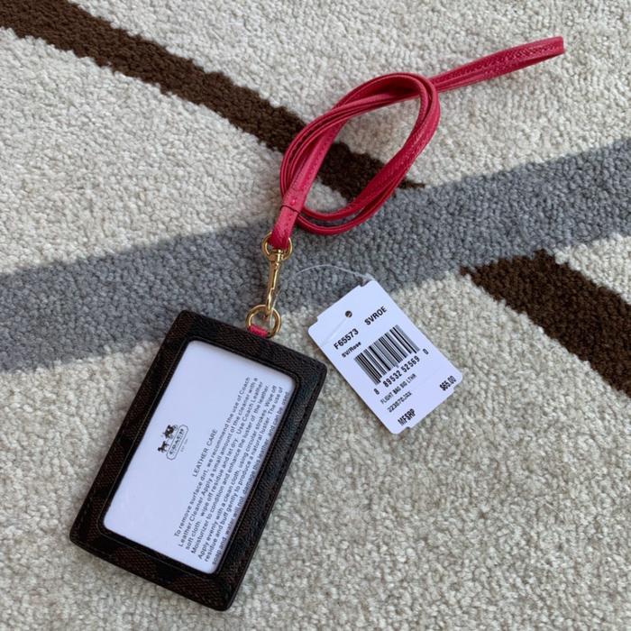 COACH LANYARD PEMEGANG KARTU ID/NAME TAG DIY LANYARD PINK 65573