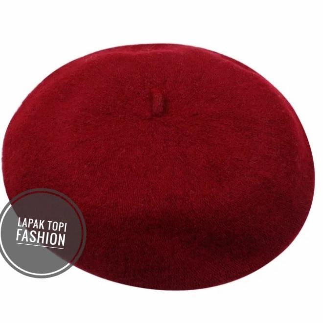 topi baret wanita mangaka baretta Korea Japan winter merah