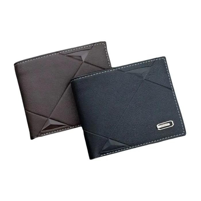 fiuri stor - dompet lipat pria kulit pu bovis premium quality free box kartu uang cowok