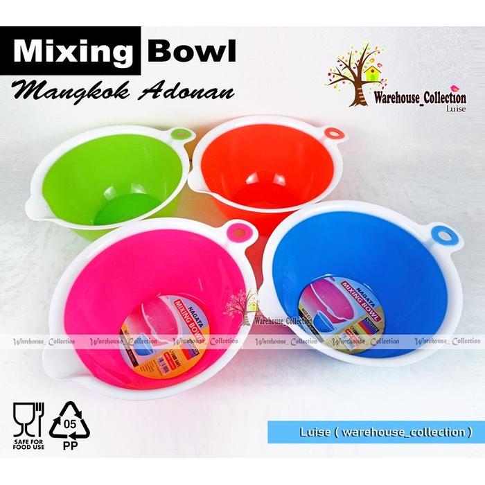 Mixing Bowl Plastik Nagataa// Waskom Adonan Pengocok Telur// Mangkok Adonan Kue Bpa Free