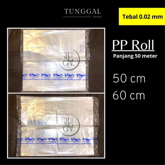 DISKON Plastik PP Roll Cap Jet - panjang 50 meter, tebal 0.02 mm : plastik laundry kiloan, plastik