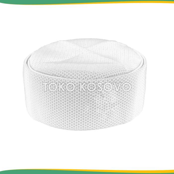 Grosir (10 Pcs) Peci Lipat Mesir Habasya Premium Haji Alay Kopiah Kain Hitam Putih Kopyah Sholat