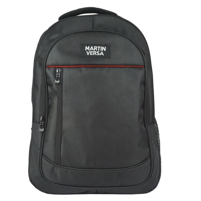 Martin Versa TP10 Tas Polo Pria Laptop Sekolah Kerja Kanvas Nylon Hitam Tas Punggung Laptop