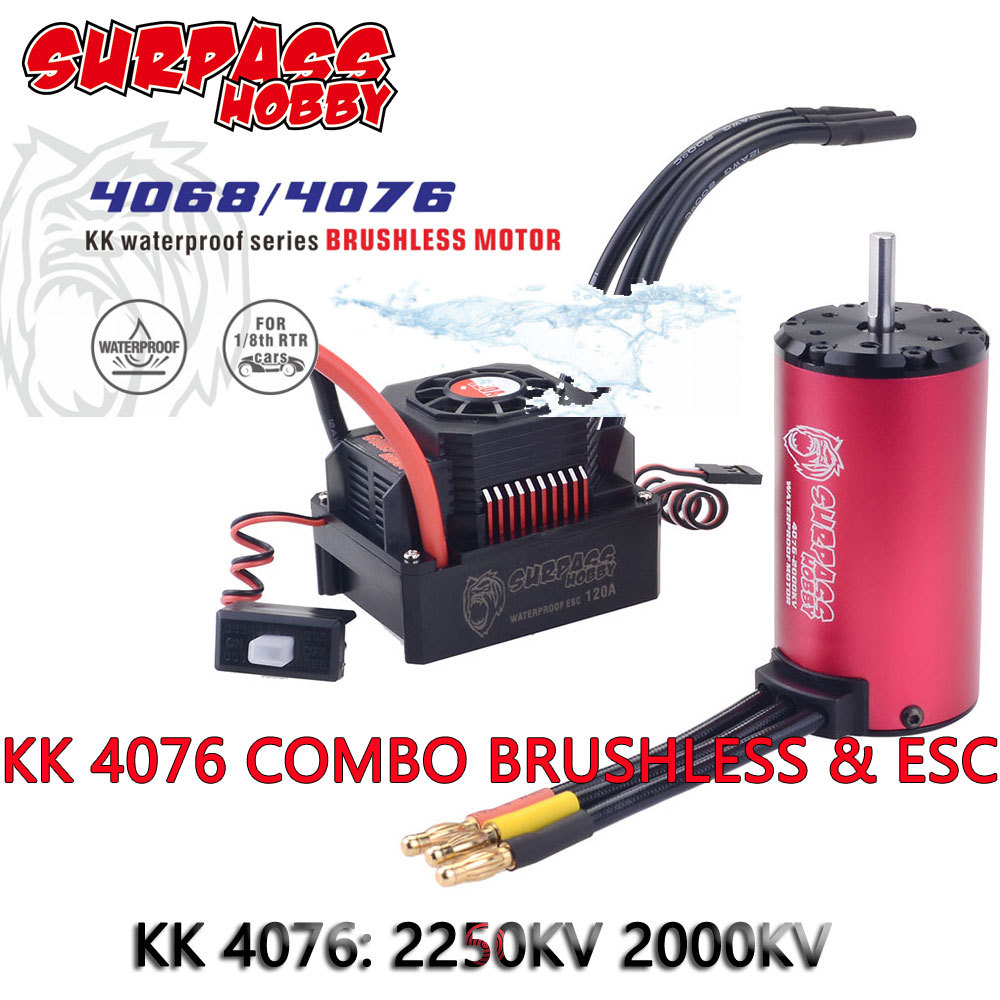 Surpass Hobby Kk 4076 Waterproof Combo 2000Kv 2250Kv Brushless Motor 120A/150A Esc Speed Controllers