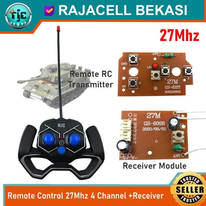 Module PCB Remot Mainan RC Tank Remote Control 27Mhz 4Ch GS-833T GS-609R 27Mhz Universal