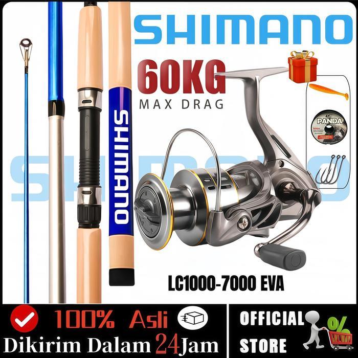 [COD] SHIMANO Set Joran Pancing LC800-7000EVA Series, Set Reel Pancing Serat Karbon Shimano