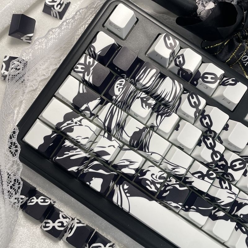 Makima Anime Keycaps Cartoon 129 Keys PBT Keycap Chreey Keycaps Japan Key Cap Dye-sub Mechanical