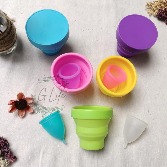 GLife Tempat Sterilisasi Menstrual Cup,Wadah Menstrual Cup, Portable Penyimpanan Menstrual Cup