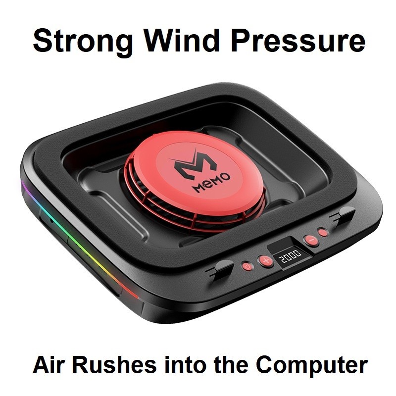 MEMO FL08 Strong Wind Cooling Stand Base Bracket Pad Powerful Fan Pressure Game Laptop Radiator