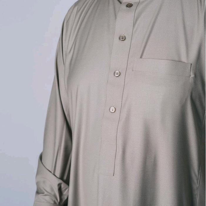 GAMIS JUBAH PRIA AL HARAMAIN BAHAN WOLL KANCING BIASA LENGAN MANSET