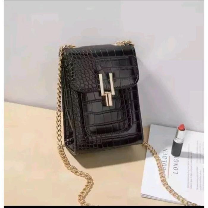 Tas Hp Croco Tas Cewek Tas Wanita Slingbag Tali Rantai Tas Selempang Hp