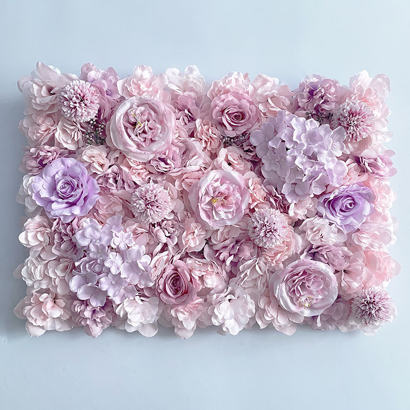Silk Rose Wall Flowers Backdrop Wedding Decoration Customized Artificial Flower Wall Panel for Home