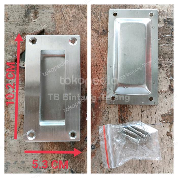 GAGANG TARIKAN PINTU GESER SLIDING DOOR LEMARI LACI PERSEGI STAINLESS