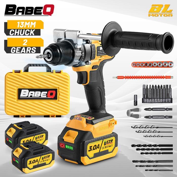 BABEQ 18V BRUSHLESS IMPACT DRILL 25+3 TORQUE HANDHOLD ELECTRIC DRILL FOR HOME APPLIANCES FURNITURE