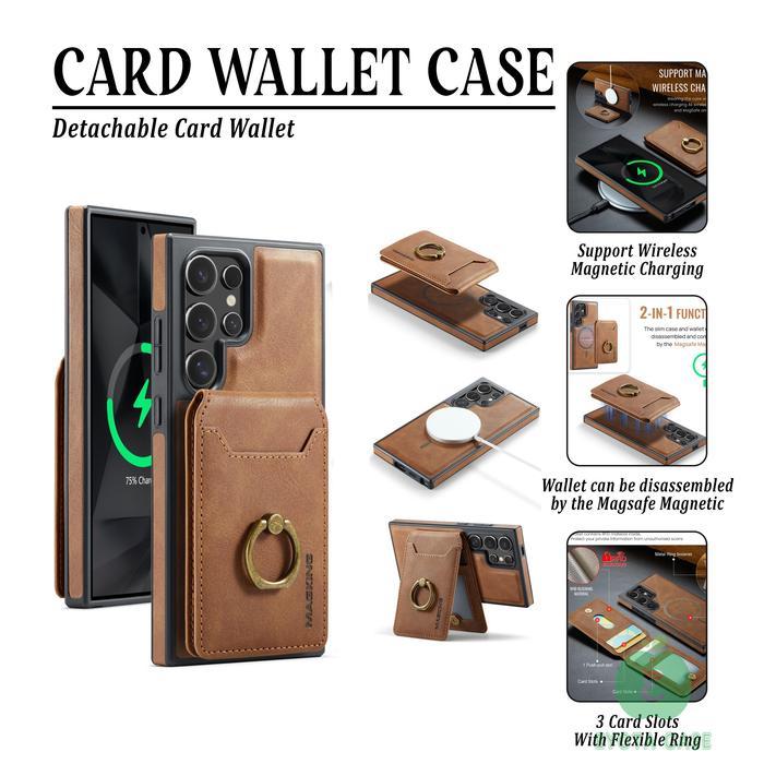 EY-252 CASE CASING DETACHABLE CARD WALLET LEATHER MAGSAFE CASE FOR S23 Ultra S24 S24 Plus S24 Ultra