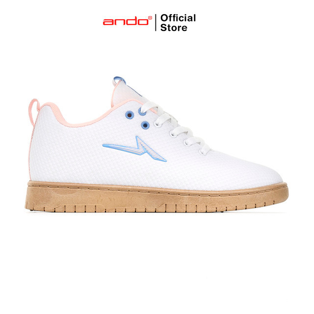 Ando Official Sepatu Sneakers Lopez Wanita Dewasa - Putih/Persik/Gum