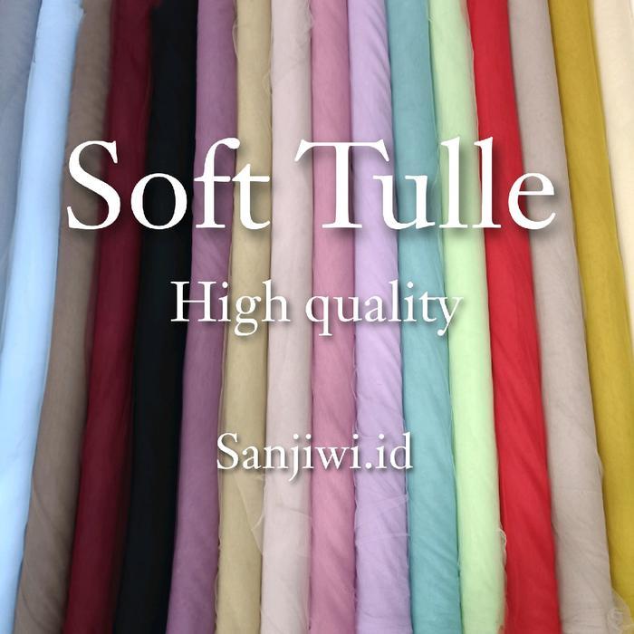 Kain Tile Polos Soft Tulle Lembut / Kain Tile Meteran