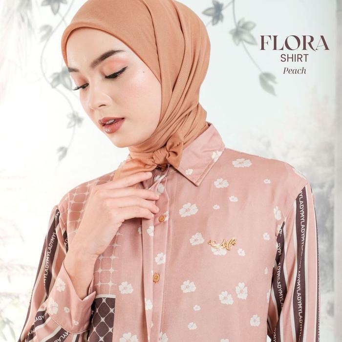 Mylady hijab flora shirt atasan wanita cantik Basic Maroon Muslim Nyaman Shakila Baju Dewasa