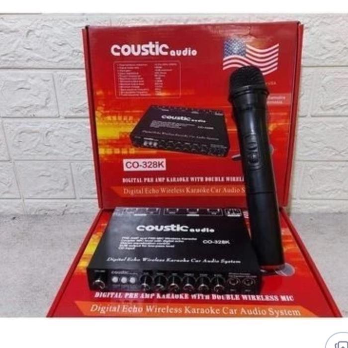 Baru Pre Amp Karoeke With Doble Wirlles Mic Coustic Audio Co-328K
