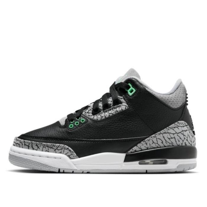 Sepatu Basket Anak Air Jordan 3 Retro GS Green Glow DM0967 031 Original Nike Sneakers Remaja Pria