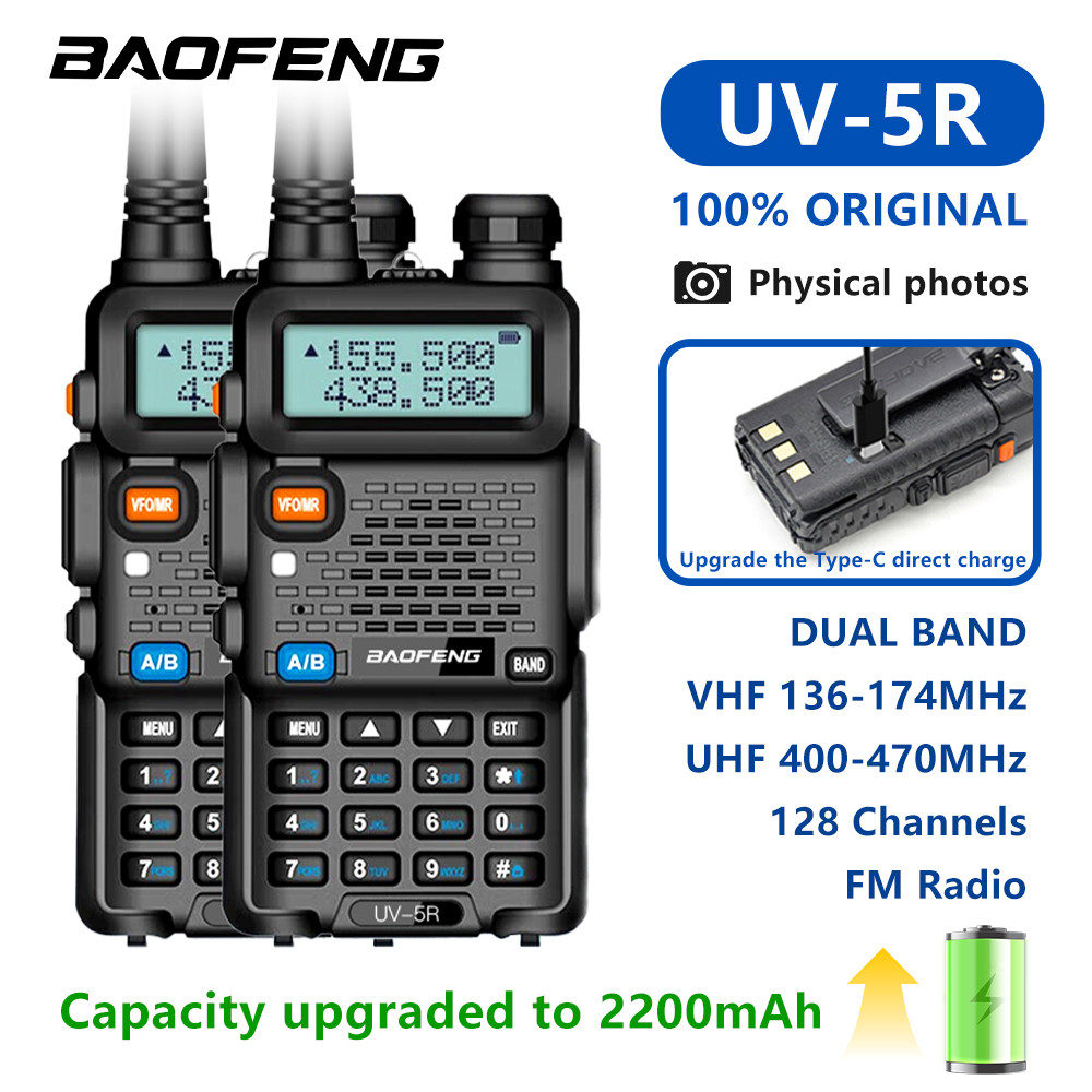 1PC/2PCS baofeng uv 5r USB Long Range Ham Amateur With FM Radio Long Range Portable Two Way Radio