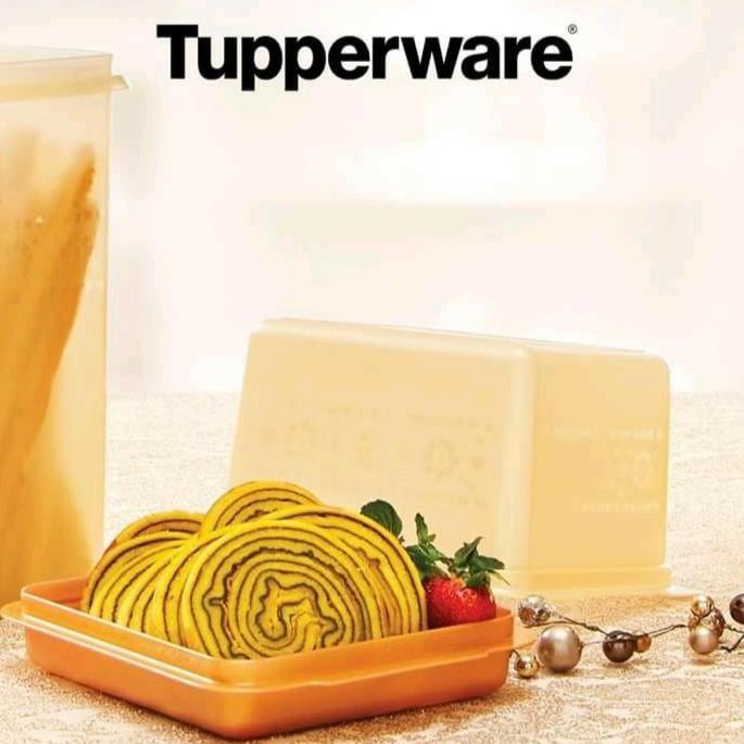 Stok Baru Tempat Kue Roti Tupperware Mosaic Bread Lover Gold Toples