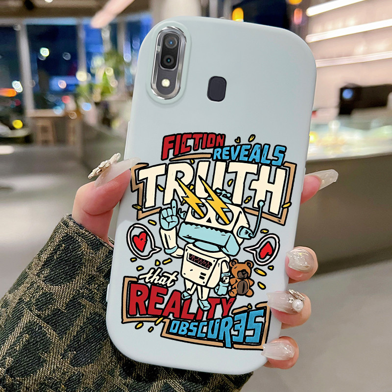 Casing Hp Untuk Samsung Galaxy A20 A30 M10s Case robot Keren Biru Kasing Silicone lentur di bagian S