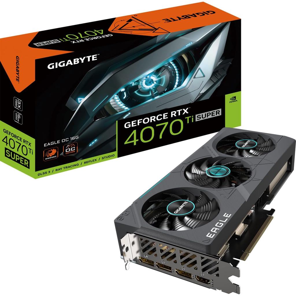 Gigabyte GeForce RTX 4070 Ti SUPER EAGLE OC Graphics Card - 2640MHz Core, 16GB GDDR6X 21000MHz 256-b