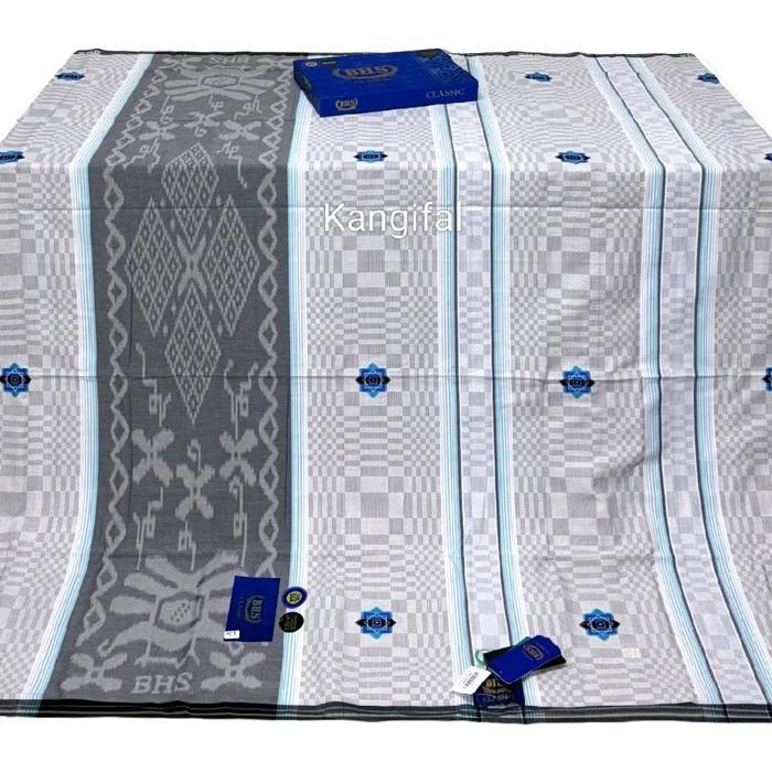 Premium Sarung BHS Classic Gold Motif C45 SSA, BHS classic songket, Putih Hitam