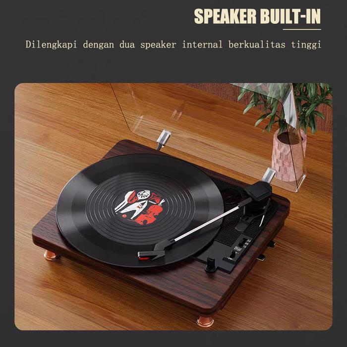 Pemutar Piringan Hitam Vinyl Player Turntable Vinyl Record Player Multifungsi Speaker Bluetooth