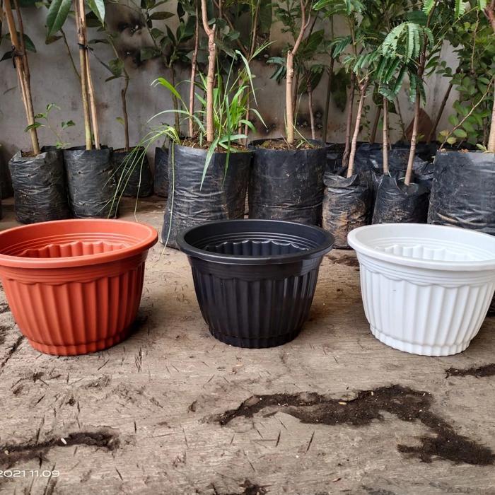 "New" pot gantung putih, pot pumba 20 putih, pot gantung 1 set gantungan