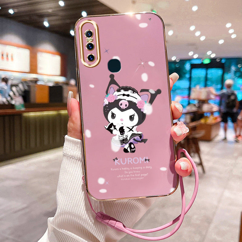 Casing Hp Untuk VIVO V15 V15 Pro Case Casing HP Hitam kartun keren pola plating shell Kasing Silikon