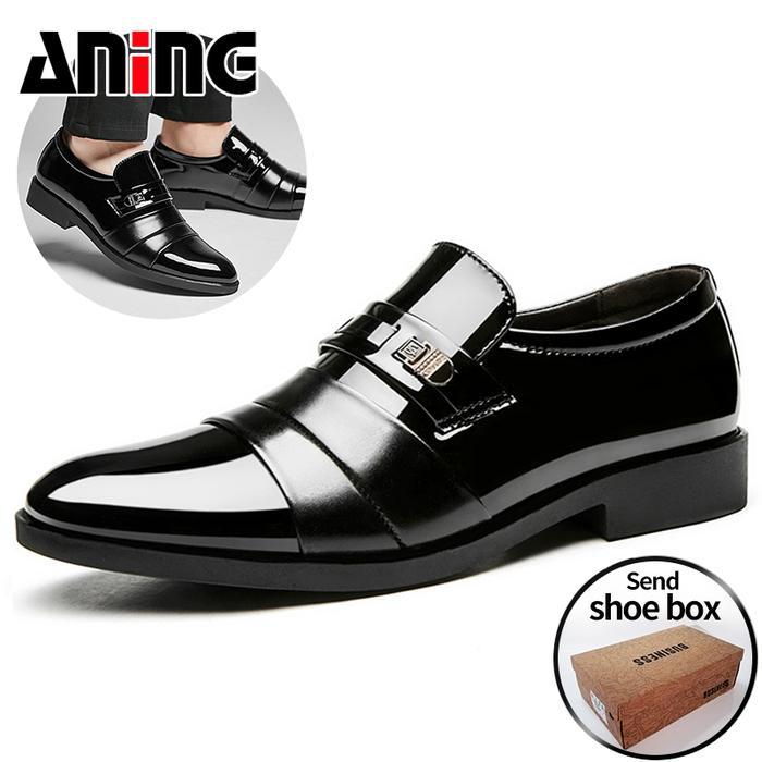 Aerostreet - Sepatu Pantofel Pria Pantofel Formal Kerja Pesta Kulit Sepatu Pentopel