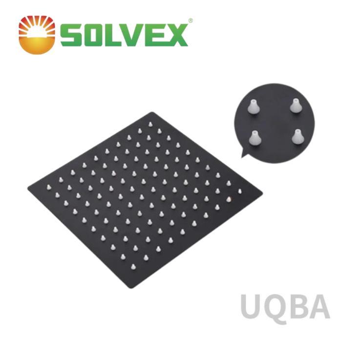 Toto - Solvex Head Shower Stainless Steel Kepala Wall Shower Kotak 8 10 12 Inch Hitam Chrome Doff