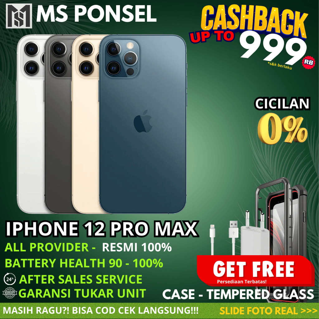 Iph 12 Pro Max 512GB 256GB 128GB Second Original Resmi Fullset