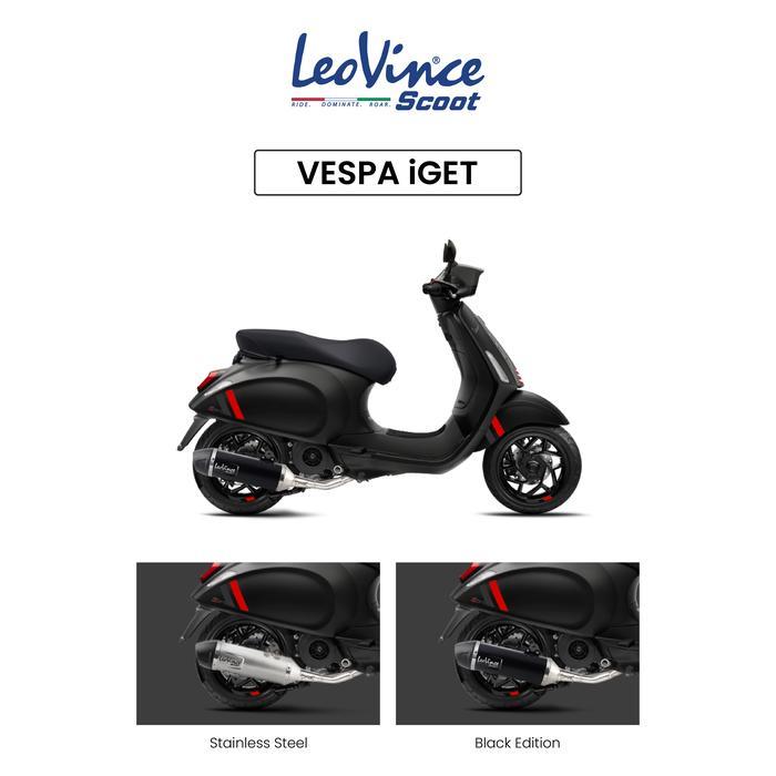 Knalpot Racing Matic Leovince LV Scoot Fullsystem Vespa Sprint I Get with Header Stainless Original