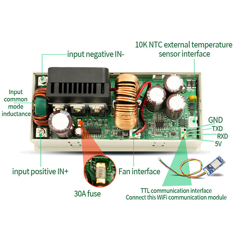 XY6020 XY6008 WiFi CNC DC Regulated Power Supply Adjustable CV CC Maintenance Step Down Module