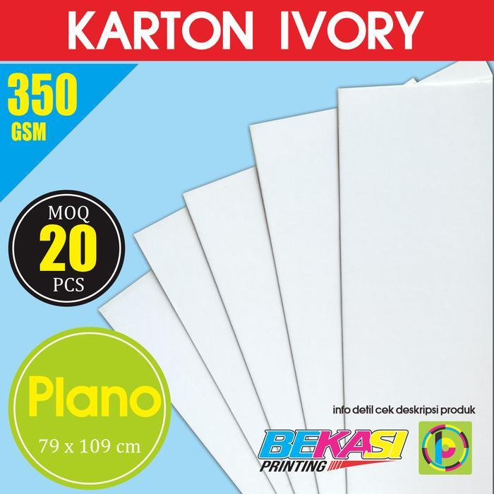 20 Lembar Kertas Karton IVORY 350 gsm Plano 79x109 cm