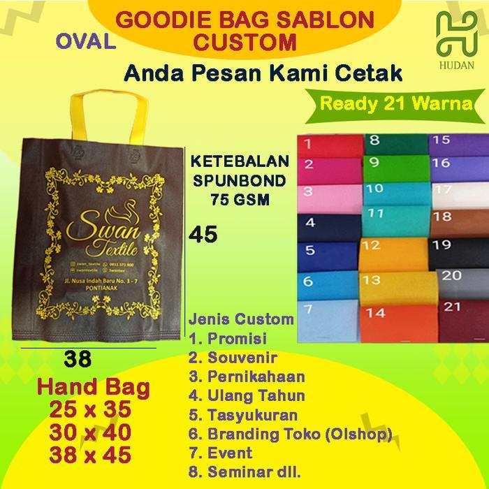 Goodie Bag Tas Kantong Sembako Besar Sablon Custom Spunbound 38x45x8