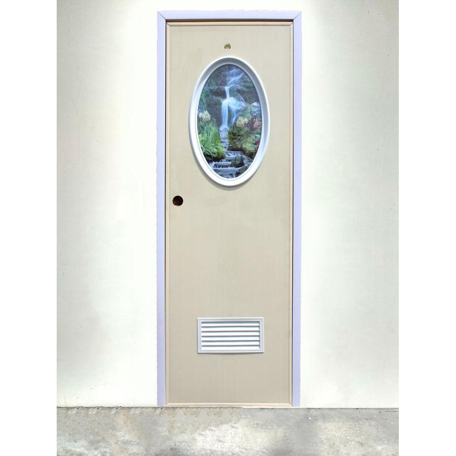 PROMO PINTU PVC KAMAR MANDI DENGAN KACA OVAL