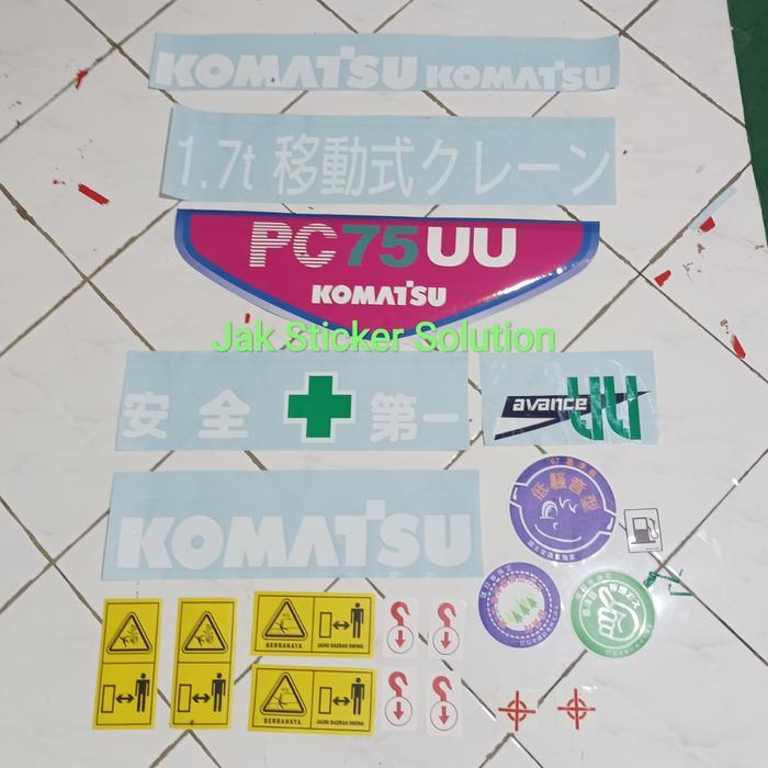 Stiker Mini Excavator Komatsu Pc75Uu Sticker Alat Berat