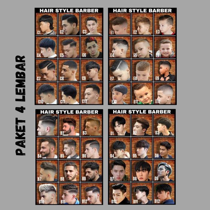 Poster barbershop murah poster barbershop gambar potong rambut foto model pangkas rambut