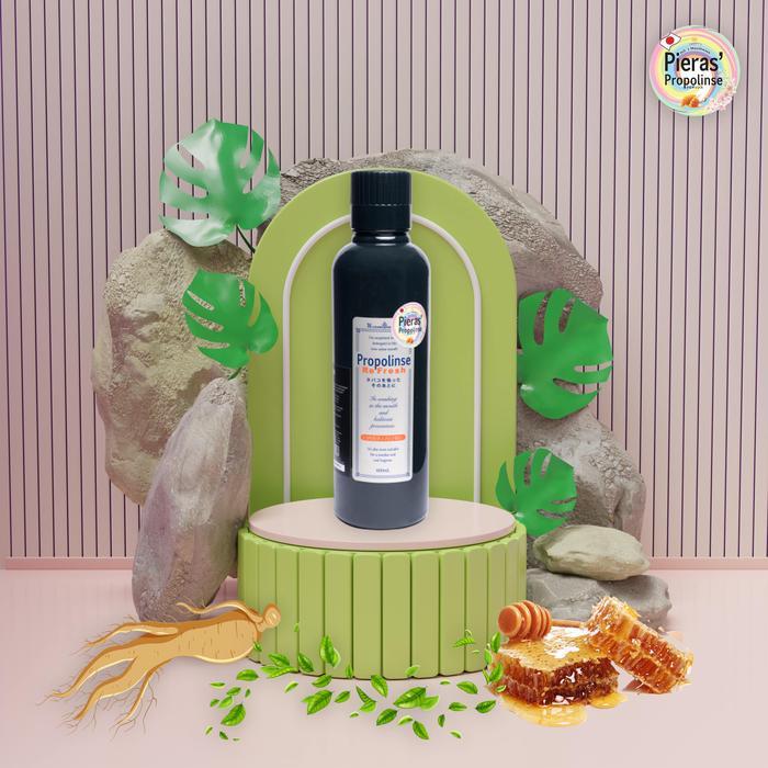Pieras Propolinse Refresh Black 600Ml Mouthwash Obat Kumur