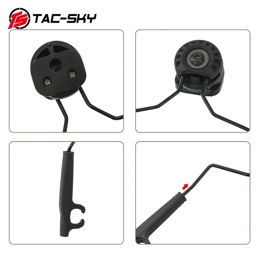TS TAC-SKY Tactical Helmet Headset Holder ARC Rail Adapter for 3M Pelto TACTICAL 300/500 Airsoft
