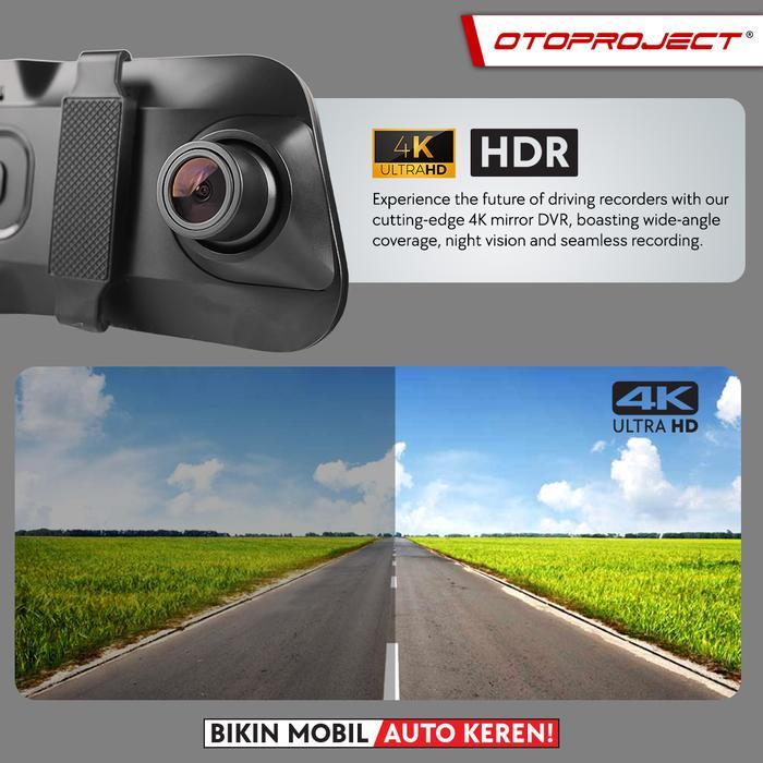 Ready Otoproject - Dashcam Mirror Visio Dashcam + Rear Full HD Kamera Mobil Spion Layar 10"
