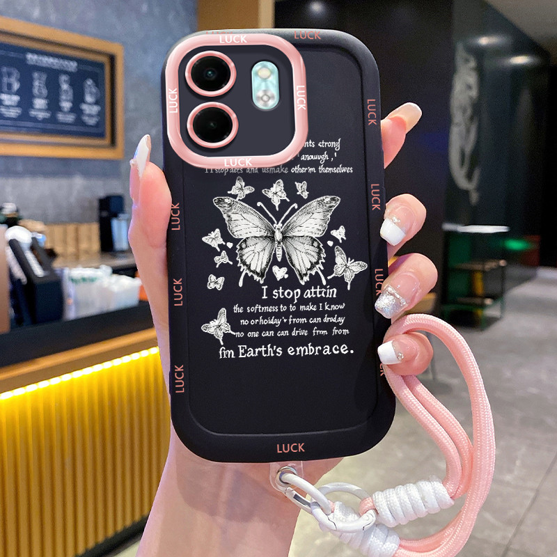 Casing Hp untuk Infinix Smart 9 Smart 9 HD Hot 50i Case Casing ponsel silikon lanyard Lensa kontras 