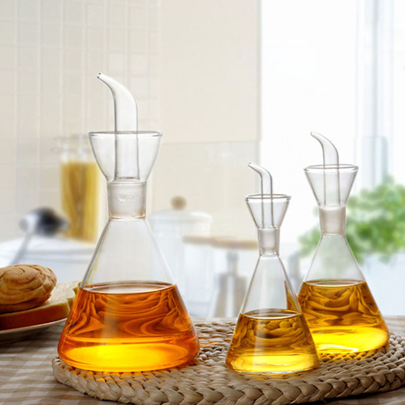 Pot Minyak Kaca Borosilikat Tinggi Pot Minyak & Cuka Rumah Tangga Anti Bocor Pot Kecap Dapur Tangki 